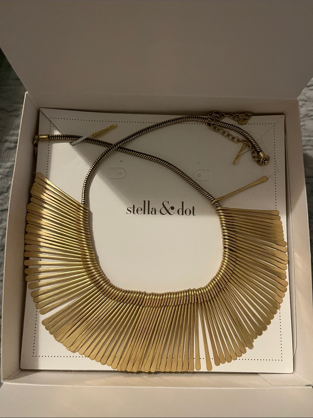 Stella & Dot Radiant Gold Fan Bib Necklace